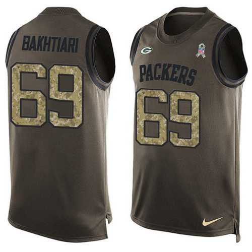 Nike Green Bay Packers #69 David Bakhtiari Green Men's Stitched NFL Limited Salute To Service Tank Top Jersey
