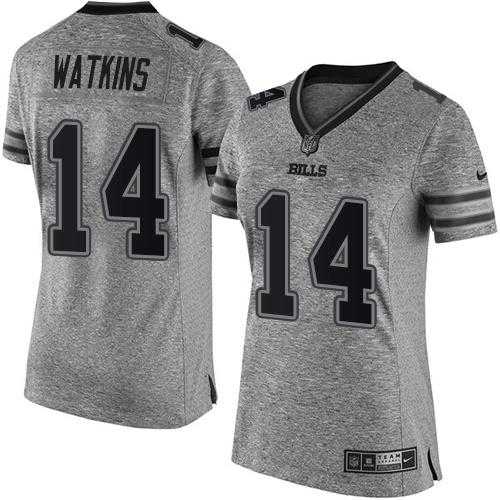 Women's Nike Buffalo Bills #14 Sammy Watkins Gray Stitched NFL Limited Gridiron Gray Jersey