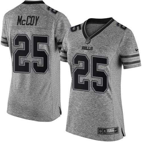 Women's Nike Buffalo Bills #25 LeSean McCoy Gray Stitched NFL Limited Gridiron Gray Jersey