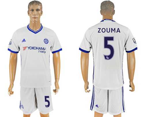 Chelsea #5 Zouma White Soccer Club Jersey