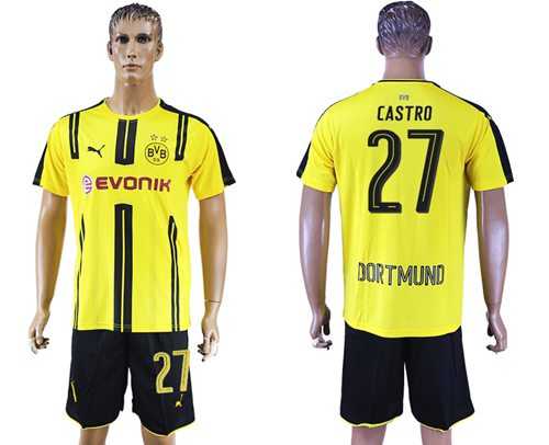 Dortmund #27 Castro Home Soccer Club Jersey