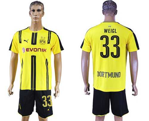 Dortmund #33 Weigl Home Soccer Club Jersey