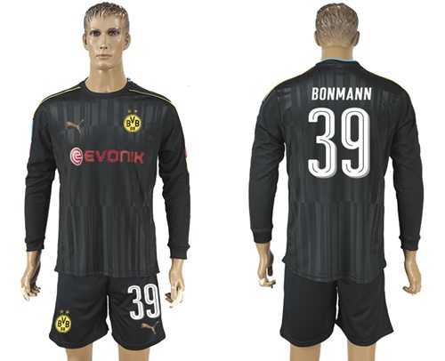 Dortmund #39 Bonmann Black Long Sleeves Goalkeeper Soccer Country Jersey