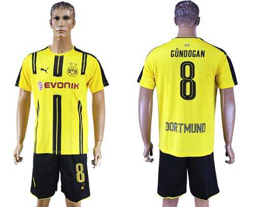 Dortmund #8 Gundogan Home Soccer Club Jersey