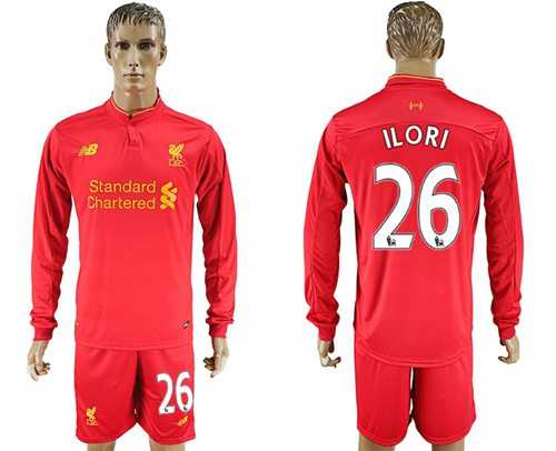 Liverpool #26 ILORI Home Long Sleeves Soccer Club Jersey