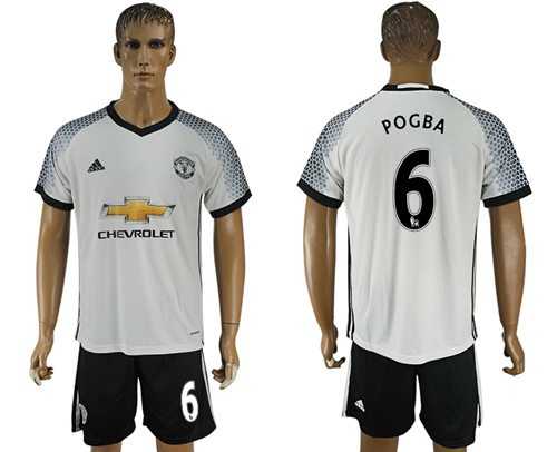 Manchester United #6 Pogba White Soccer Club Jersey