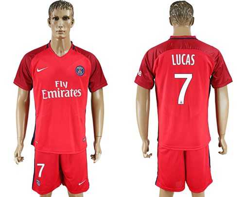 Paris Saint-Germain #7 Lucas Red Soccer Club Jersey