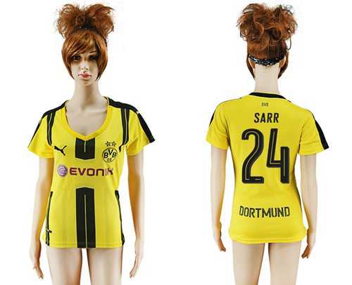 Women's Dortmund #24 Sarr Home Soccer Club Jersey