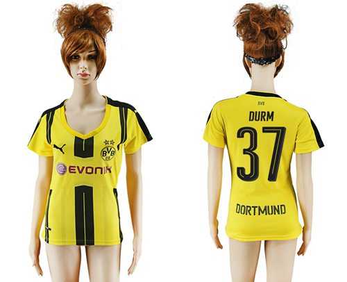 Women's Dortmund #37 Durm Home Soccer Club Jersey