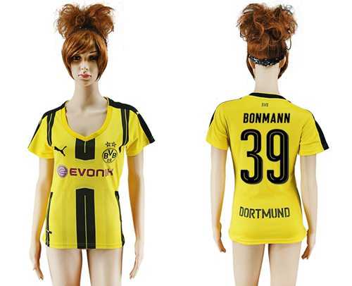 Women's Dortmund #39 Bonmann Home Soccer Club Jersey