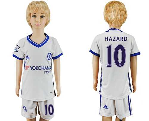 Chelsea #10 Hazard White Kid Soccer Club Jersey