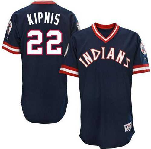 Cleveland Indians #22 Jason Kipnis Navy Blue 1976 Turn Back The Clock Stitched Baseball Jersey