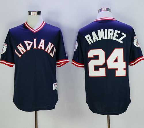 Cleveland Indians #24 Manny Ramirez Navy Blue 1976 Turn Back The Clock Stitched Baseball Jersey Cleveland Indians #24 Manny Ramirez Navy Blue 1976 Turn Back The Clock Stitched Baseball Jersey