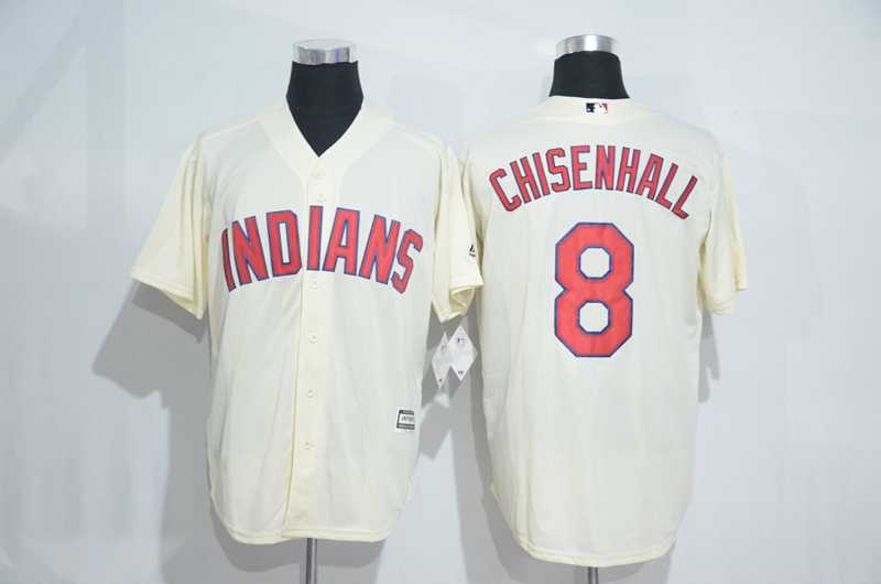 Cleveland Indians #8 Lonnie Chisenhall Cream New Cool Base Stitched Baseball Jersey