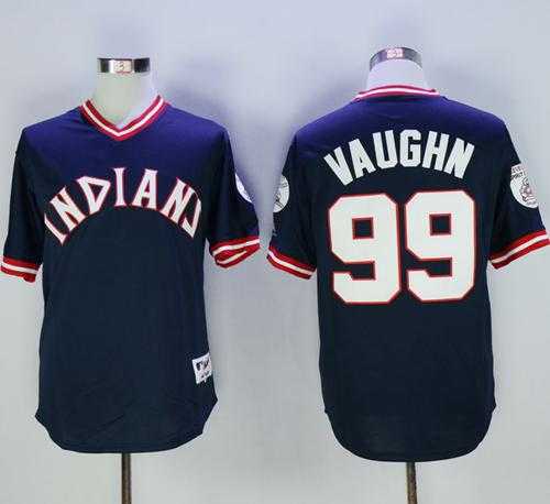 Cleveland Indians #99 Ricky Vaughn Navy Blue 1976 Turn Back The Clock Stitched Baseball Jersey