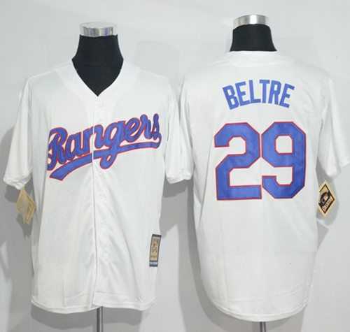 Texas Rangers #29 Adrian Beltre White Cooperstown Stitched Baseball Jersey