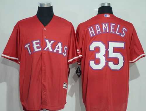 Texas Rangers #35 Cole Hamels Red New Cool Base Stitched Baseball Jersey
