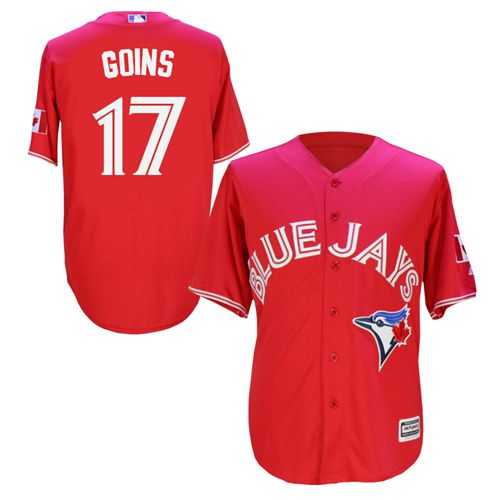 Toronto Blue Jays #17 Ryan Goins Red New Cool Base Canada Day Stitched Baseball Jersey