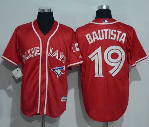Toronto Blue Jays #19 Jose Bautista Red New Cool Base Canada Day Stitched Baseball Jersey