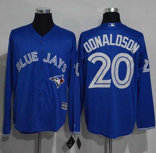Toronto Blue Jays #20 Josh Donaldson Blue New Cool Base Long Sleeve Stitched Baseball Jersey Toronto Blue Jays #20 Josh Donaldson Blue New Cool Base Long Sleeve Stitched Baseball Jersey
