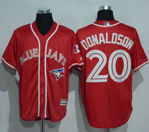 Toronto Blue Jays #20 Josh Donaldson Red New Cool Base Canada Day Stitched Baseball Jersey