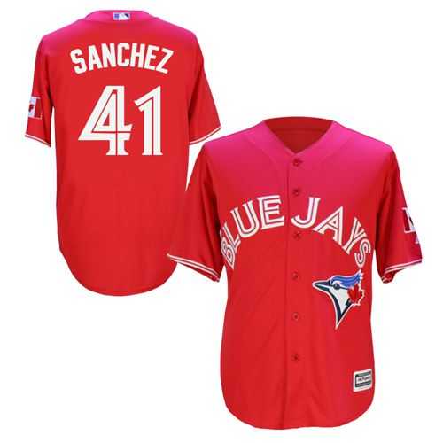 Toronto Blue Jays #41 Aaron Sanchez Red New Cool Base Canada Day Stitched Baseball Jersey