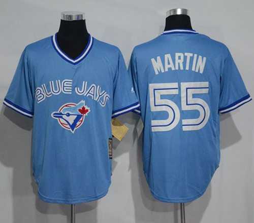 Toronto Blue Jays #55 Russell Martin Light Blue Cooperstown Throwback Stitched Baseball Jersey