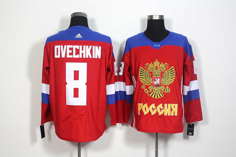 Team Russia #8 Alexander Ovechkin Red 2016 World Cup Stitched NHL Jersey