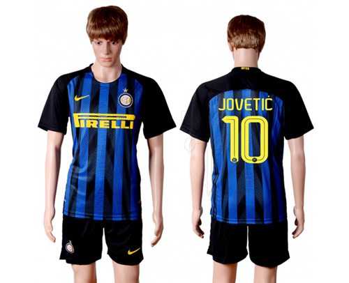 Inter Milan #10 Jovetic Home Soccer Club Jersey