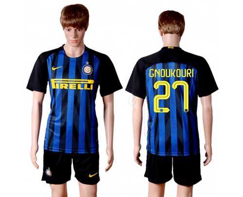 Inter Milan #27 Gnoukouri Home Soccer Club Jersey