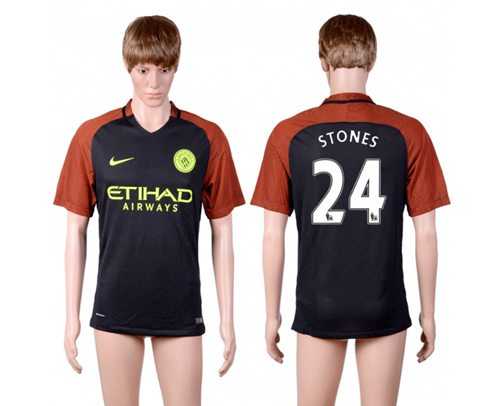 Manchester City #24 Stones Away Soccer Club Jersey