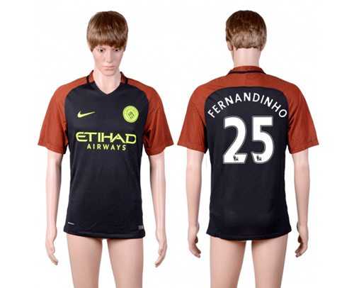 Manchester City #25 Fernandinho Away Soccer Club Jersey