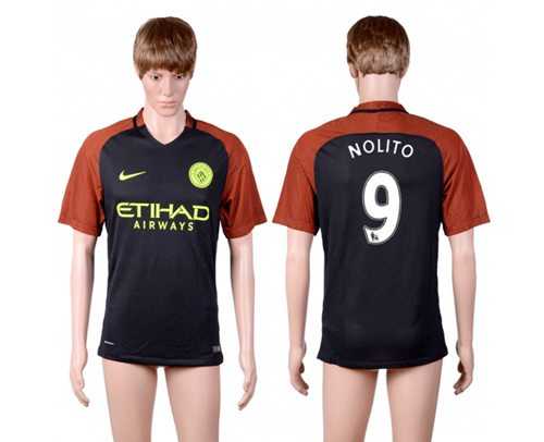 Manchester City #9 Nolito Away Soccer Club Jersey