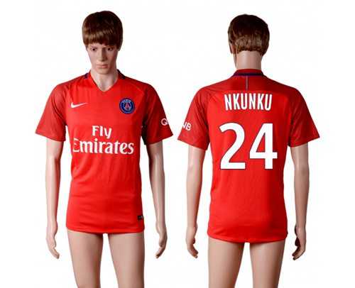 Paris Saint-Germain #24 Nkunku Red Soccer Club Jersey