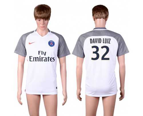 Paris Saint-Germain #32 David Luiz Away Soccer Club Jersey
