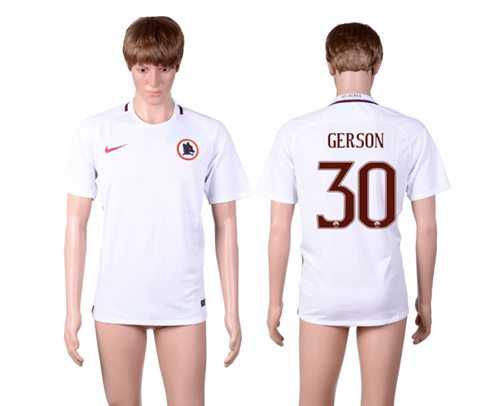 Roma #30 Gerson Away Soccer Club Jersey