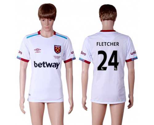 West Ham United #24 Fletcher Away Soccer Club Jersey