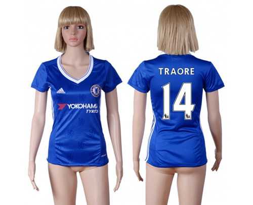 Women's Chelsea #14 Traore Home Soccer Club Jersey