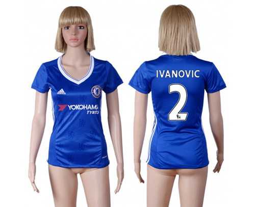 Women's Chelsea #2 Ivanovic Home Soccer Club Jersey
