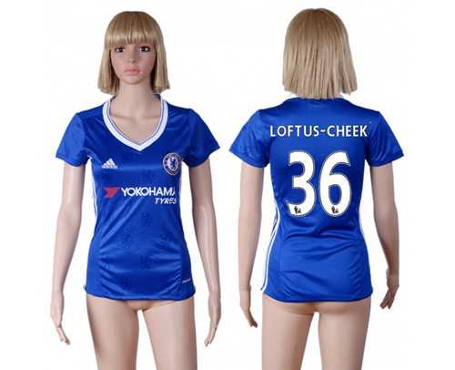 Women's Chelsea #36 Loftus-Cheek Home Soccer Club Jersey