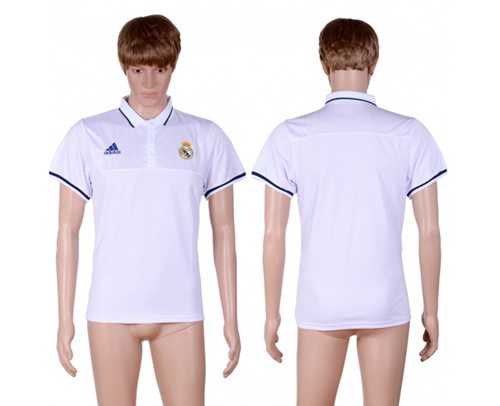 Real Madrid Blank White Polo Shirt