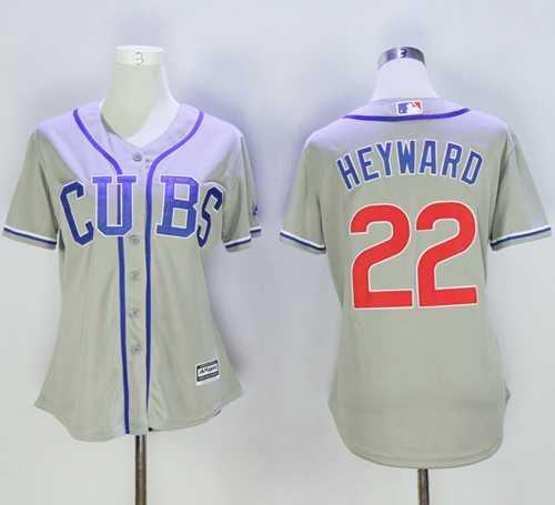 Women's Chicago Cubs #22 Jason Heyward Grey Alternate Road Stitched Baseball Jersey