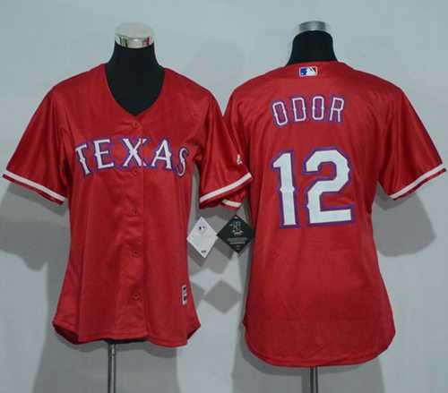 Women's Texas Rangers #12 Rougned Odor Red Alternate Stitched Baseball Jersey