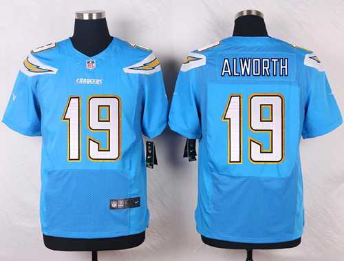 Nike San Diego Chargers #19 Lance Alworth Electric Blue Alternate Men's Stitched NFL New Elite Jersey