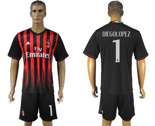 AC Milan #1 Diegolopez Home Soccer Club Jersey