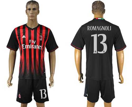 AC Milan #13 Romagnoli Home Soccer Club Jersey