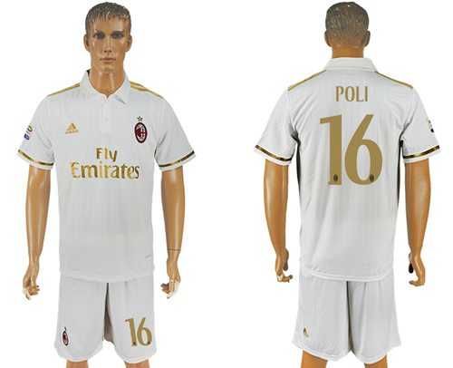 AC Milan #16 Poli Away Soccer Club Jersey