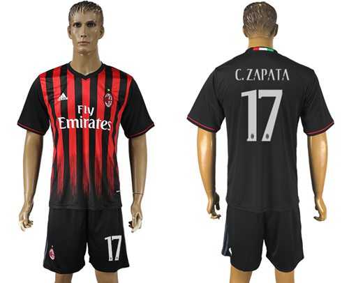 AC Milan #17 C.Zapata Home Soccer Club Jersey