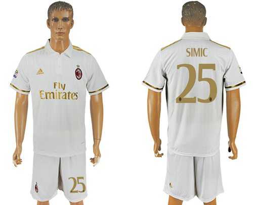 AC Milan #25 Simic Away Soccer Club Jersey