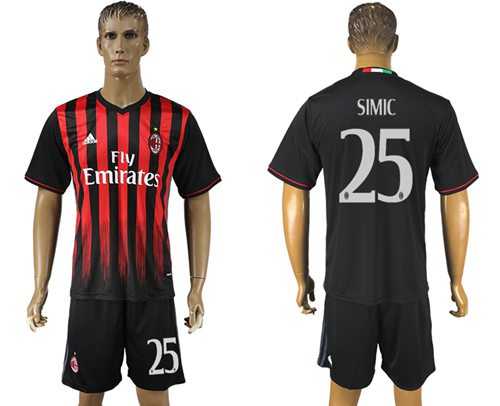AC Milan #25 Simic Home Soccer Club Jersey